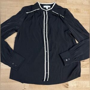 Anthem The Label Black Blouse with White Trim